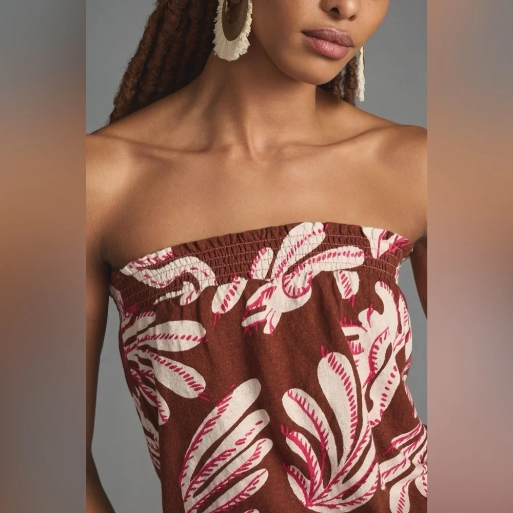 NWT Anthropologie Smocked Strapless Bubble Top M - Picture 6 of 6